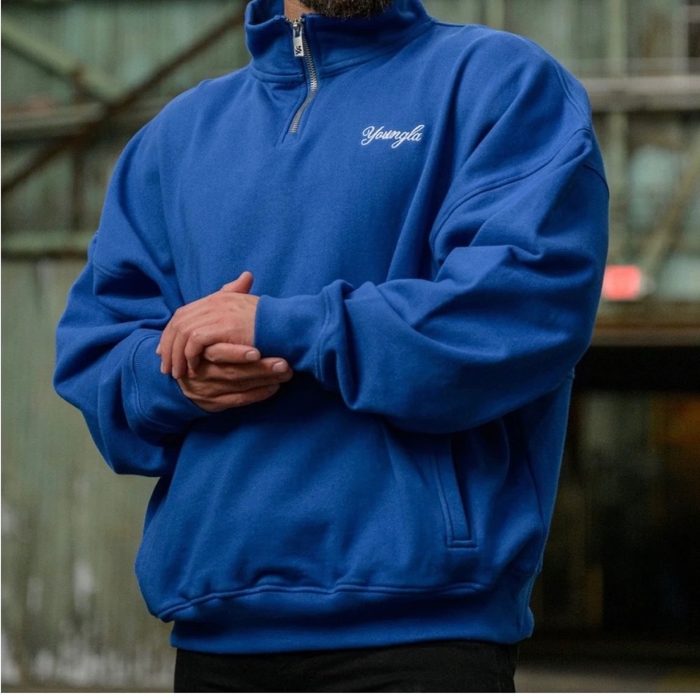 Youngla Blue Quarter-Zip Sweatshirt